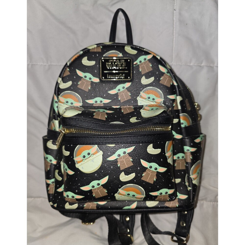 Like new loungefly Disney star wars Yoda grogu the child mini backpack bookbag